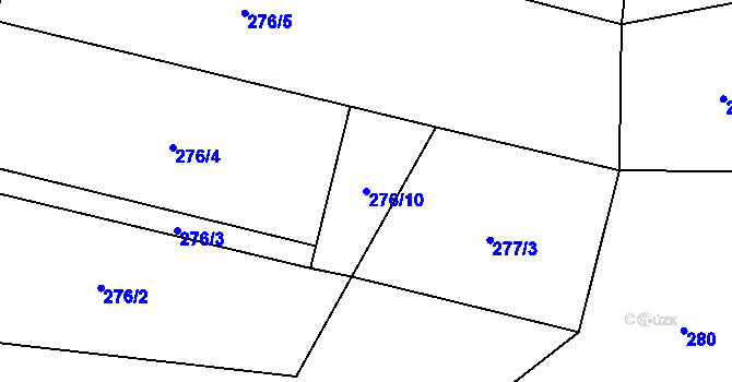 Parcela st. 276/10 v KÚ Jersice, Katastrální mapa