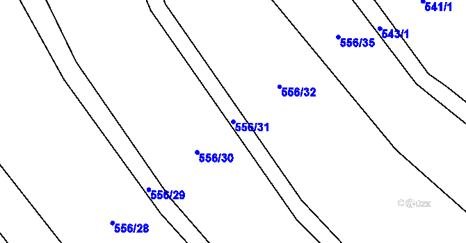Parcela st. 556/31 v KÚ Jersice, Katastrální mapa