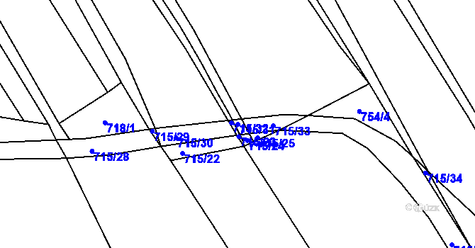 Parcela st. 715/31 v KÚ Jersice, Katastrální mapa
