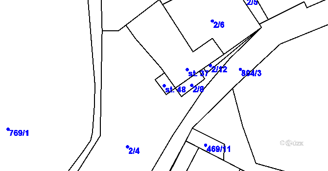 Parcela st. 48 v KÚ Jersice, Katastrální mapa