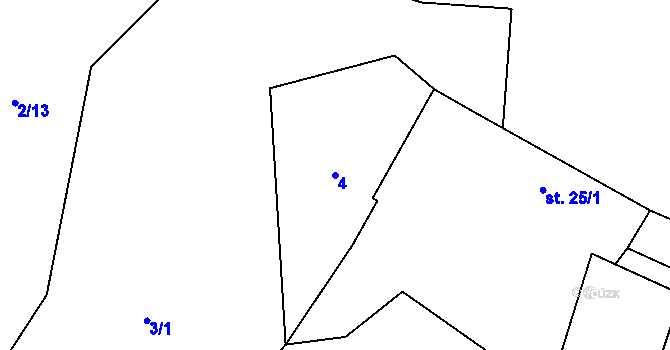 Parcela st. 4 v KÚ Jersice, Katastrální mapa