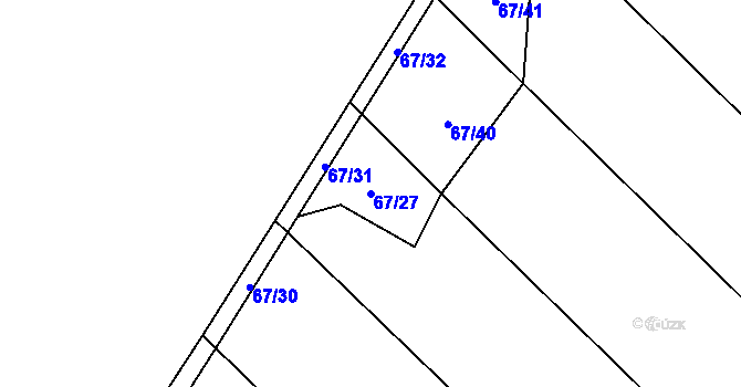 Parcela st. 67/27 v KÚ Jersice, Katastrální mapa