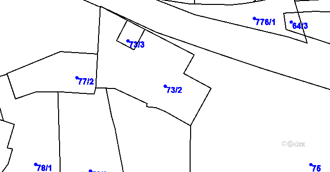 Parcela st. 73/2 v KÚ Červený Hrádek u Plzně, Katastrální mapa