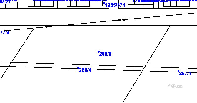 Parcela st. 266/5 v KÚ Červený Hrádek u Plzně, Katastrální mapa