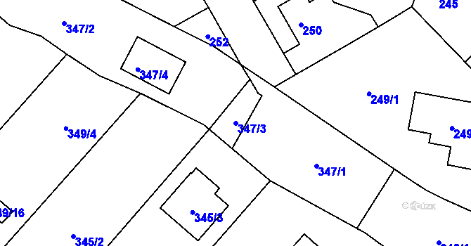 Parcela st. 347/3 v KÚ Červený Hrádek u Plzně, Katastrální mapa