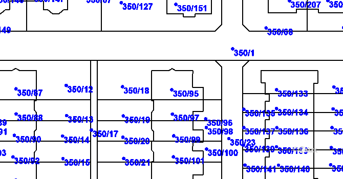 Parcela st. 350/95 v KÚ Červený Hrádek u Plzně, Katastrální mapa