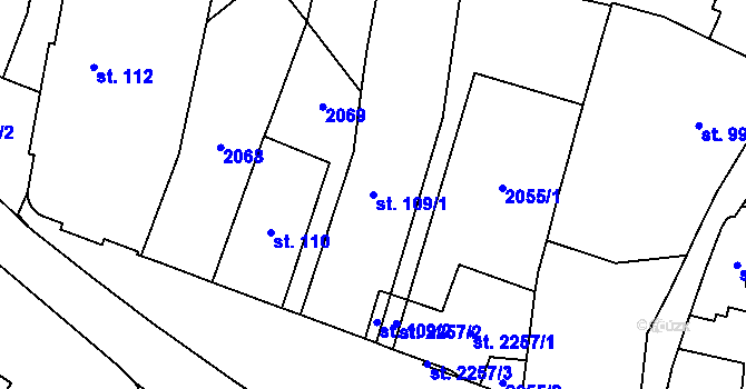 Parcela st. 109/1 v KÚ Červený Kostelec, Katastrální mapa