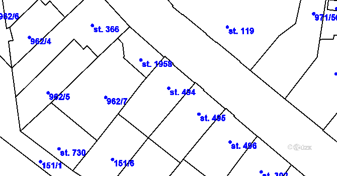 Parcela st. 494 v KÚ Červený Kostelec, Katastrální mapa