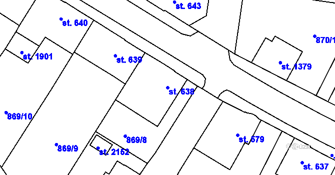 Parcela st. 638 v KÚ Červený Kostelec, Katastrální mapa