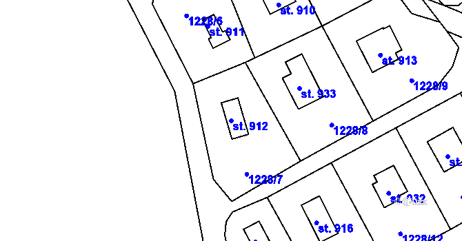 Parcela st. 912 v KÚ Červený Kostelec, Katastrální mapa