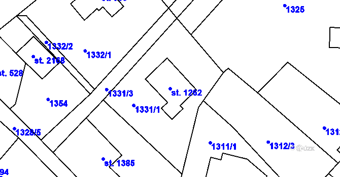 Parcela st. 1262 v KÚ Červený Kostelec, Katastrální mapa