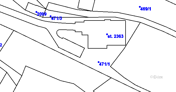Parcela st. 471 v KÚ Červený Kostelec, Katastrální mapa