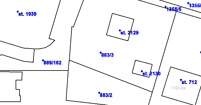 Parcela st. 883/3 v KÚ Červený Kostelec, Katastrální mapa