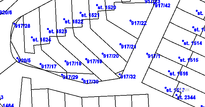 Parcela st. 917/20 v KÚ Červený Kostelec, Katastrální mapa