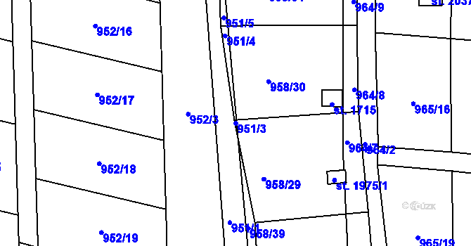 Parcela st. 951/3 v KÚ Červený Kostelec, Katastrální mapa