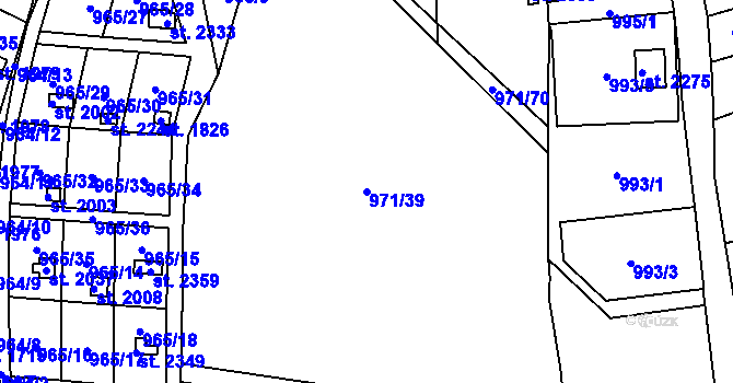 Parcela st. 971/39 v KÚ Červený Kostelec, Katastrální mapa