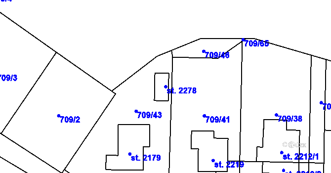 Parcela st. 2278 v KÚ Červený Kostelec, Katastrální mapa