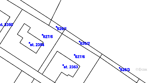 Parcela st. 626/2 v KÚ Červený Kostelec, Katastrální mapa