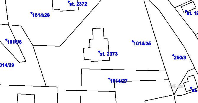Parcela st. 2373 v KÚ Červený Kostelec, Katastrální mapa