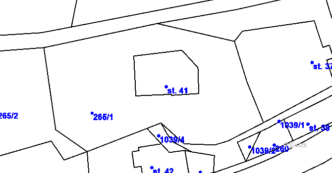 Parcela st. 41 v KÚ Horní Kostelec, Katastrální mapa