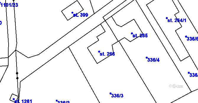 Parcela st. 266 v KÚ Horní Kostelec, Katastrální mapa
