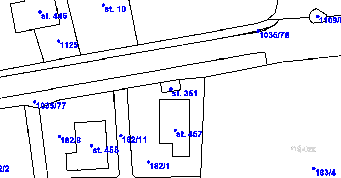 Parcela st. 351 v KÚ Horní Kostelec, Katastrální mapa