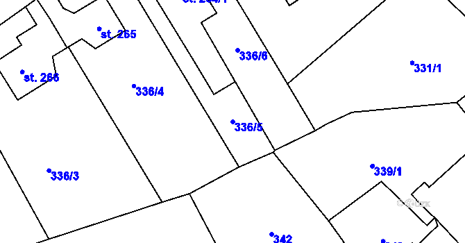 Parcela st. 336/5 v KÚ Horní Kostelec, Katastrální mapa