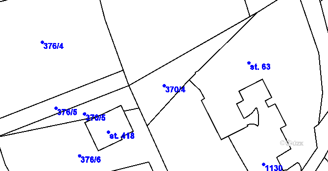 Parcela st. 370/4 v KÚ Horní Kostelec, Katastrální mapa