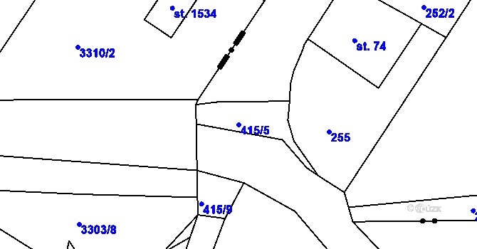 Parcela st. 415/5 v KÚ Horní Kostelec, Katastrální mapa