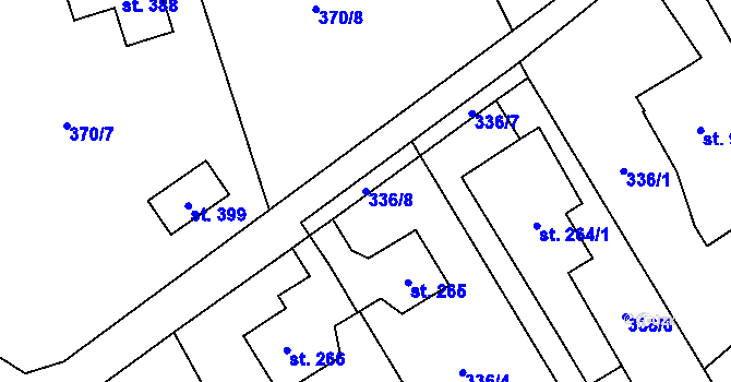 Parcela st. 336/8 v KÚ Horní Kostelec, Katastrální mapa