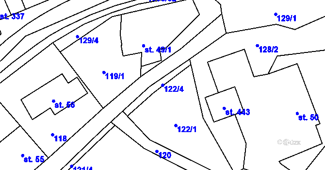 Parcela st. 122/4 v KÚ Horní Kostelec, Katastrální mapa