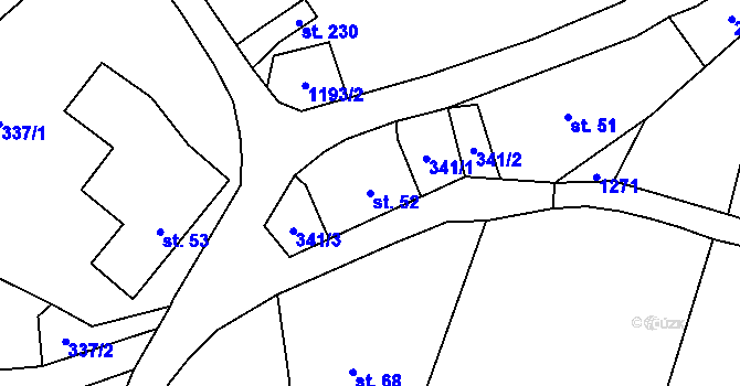 Parcela st. 52 v KÚ Stolín, Katastrální mapa
