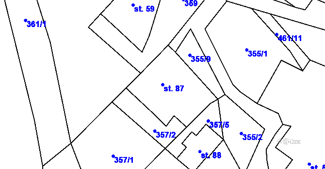 Parcela st. 87 v KÚ Stolín, Katastrální mapa
