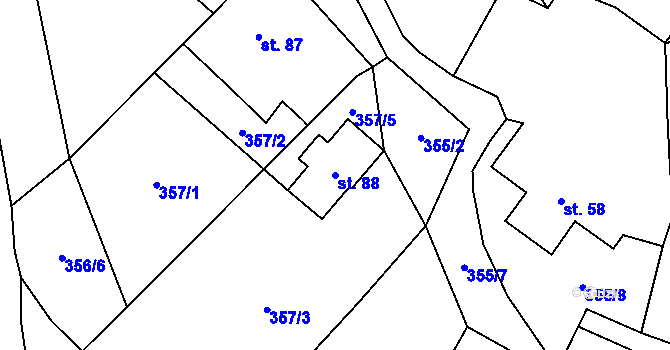 Parcela st. 88 v KÚ Stolín, Katastrální mapa