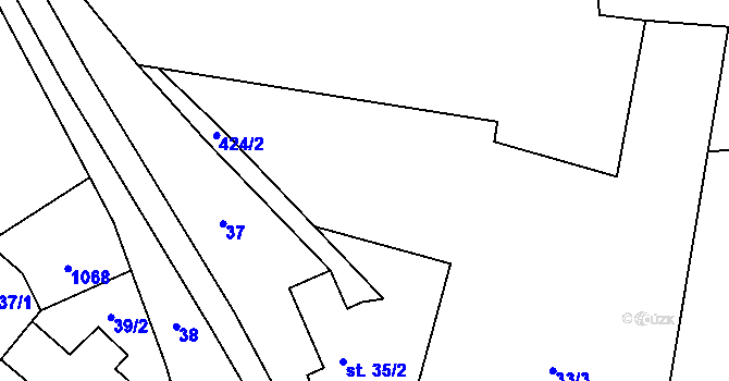 Parcela st. 33/2 v KÚ Stolín, Katastrální mapa