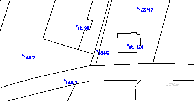 Parcela st. 154/2 v KÚ Stolín, Katastrální mapa