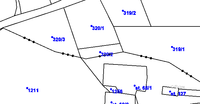 Parcela st. 320/2 v KÚ Stolín, Katastrální mapa