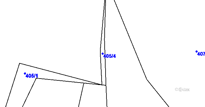 Parcela st. 405/4 v KÚ Stolín, Katastrální mapa
