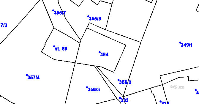 Parcela st. 494 v KÚ Stolín, Katastrální mapa