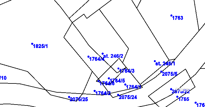Parcela st. 246/2 v KÚ Horní Borek, Katastrální mapa