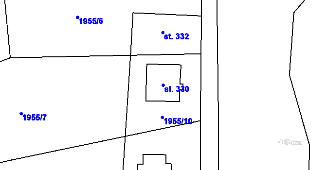Parcela st. 330 v KÚ Horní Borek, Katastrální mapa
