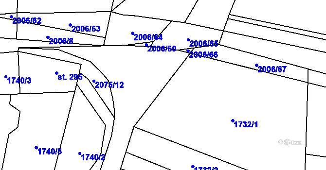 Parcela st. 2075/10 v KÚ Horní Borek, Katastrální mapa