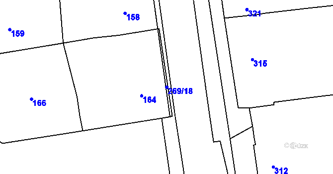 Parcela st. 269/18 v KÚ Česká, Katastrální mapa