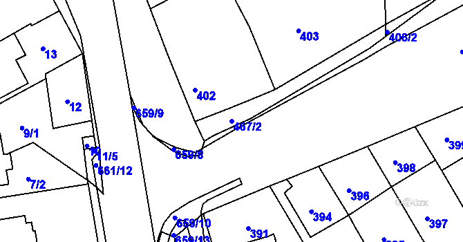Parcela st. 467/2 v KÚ Česká, Katastrální mapa