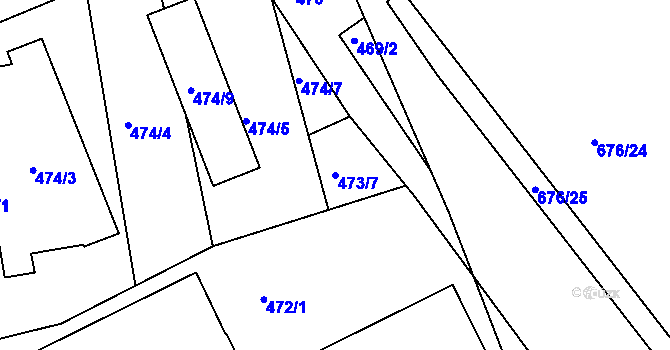 Parcela st. 473/7 v KÚ Česká, Katastrální mapa