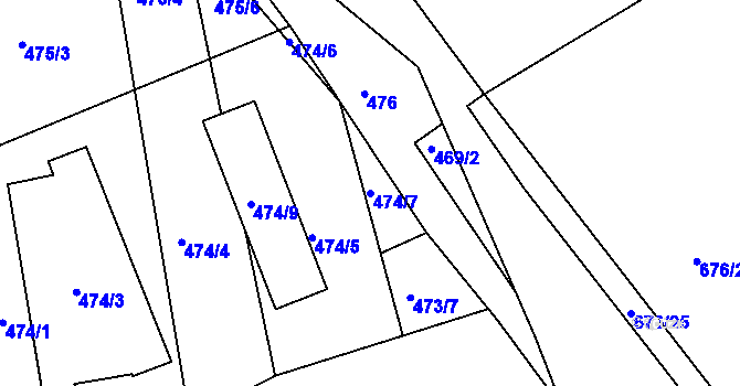 Parcela st. 474/7 v KÚ Česká, Katastrální mapa