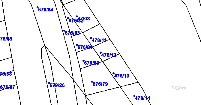 Parcela st. 478/12 v KÚ Česká, Katastrální mapa