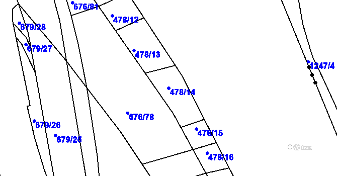 Parcela st. 478/14 v KÚ Česká, Katastrální mapa