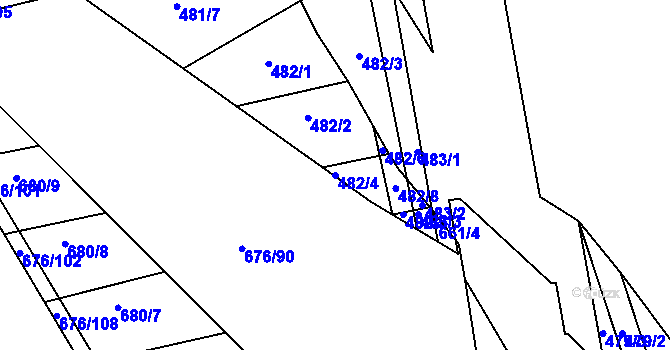 Parcela st. 482/4 v KÚ Česká, Katastrální mapa