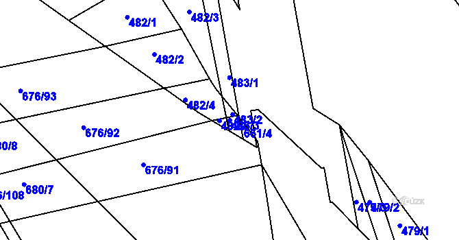 Parcela st. 483/3 v KÚ Česká, Katastrální mapa